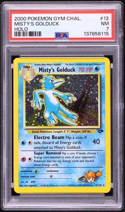 2000 Pokemon Gym Challenge Holo Misty's Golduck #12 PSA 7 NRMT