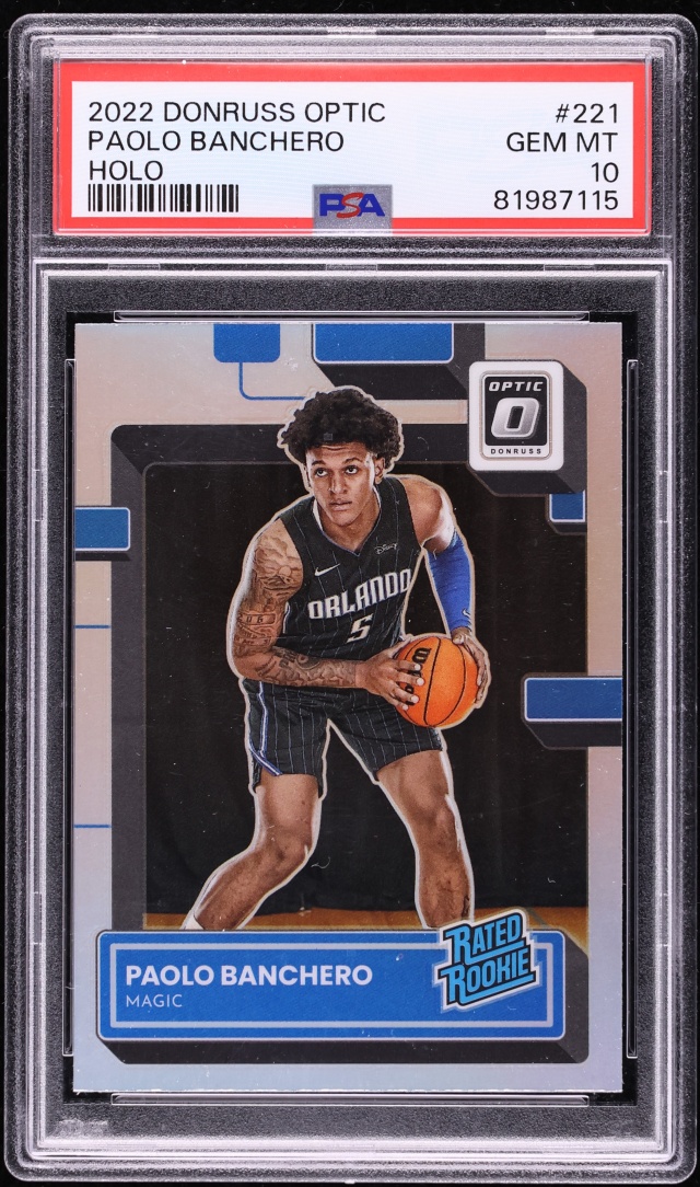 2022 Donruss Optic Holo Paolo Banchero ROOKIE #221 PSA 10 GEM MINT