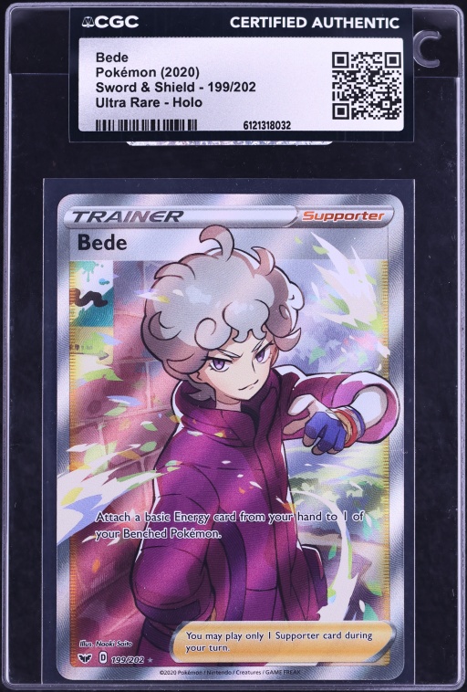 2020 Pokemon Sword & Shield Full Art Bede #199 CGC AUTH