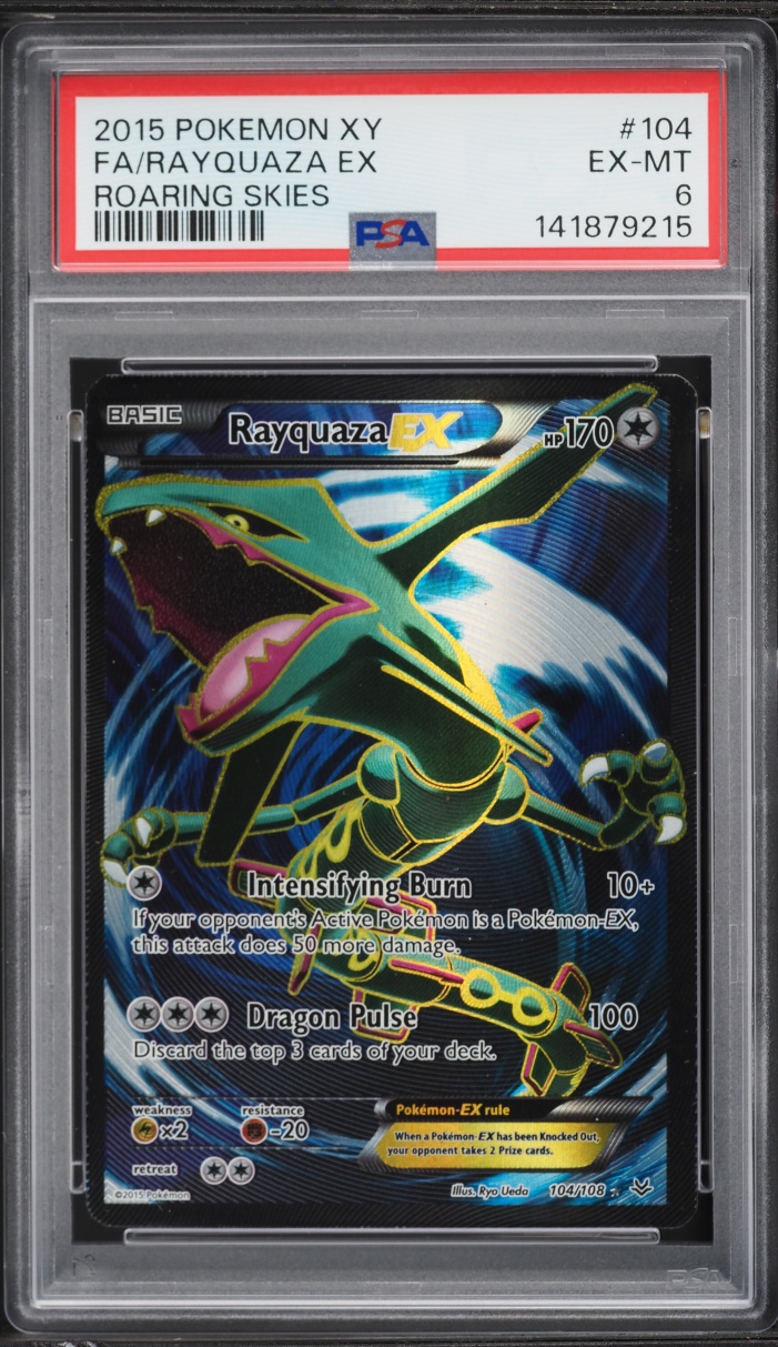 2015 Pokemon XY Roaring Skies Full Art Rayquaza EX #104 PSA 6 EXMT