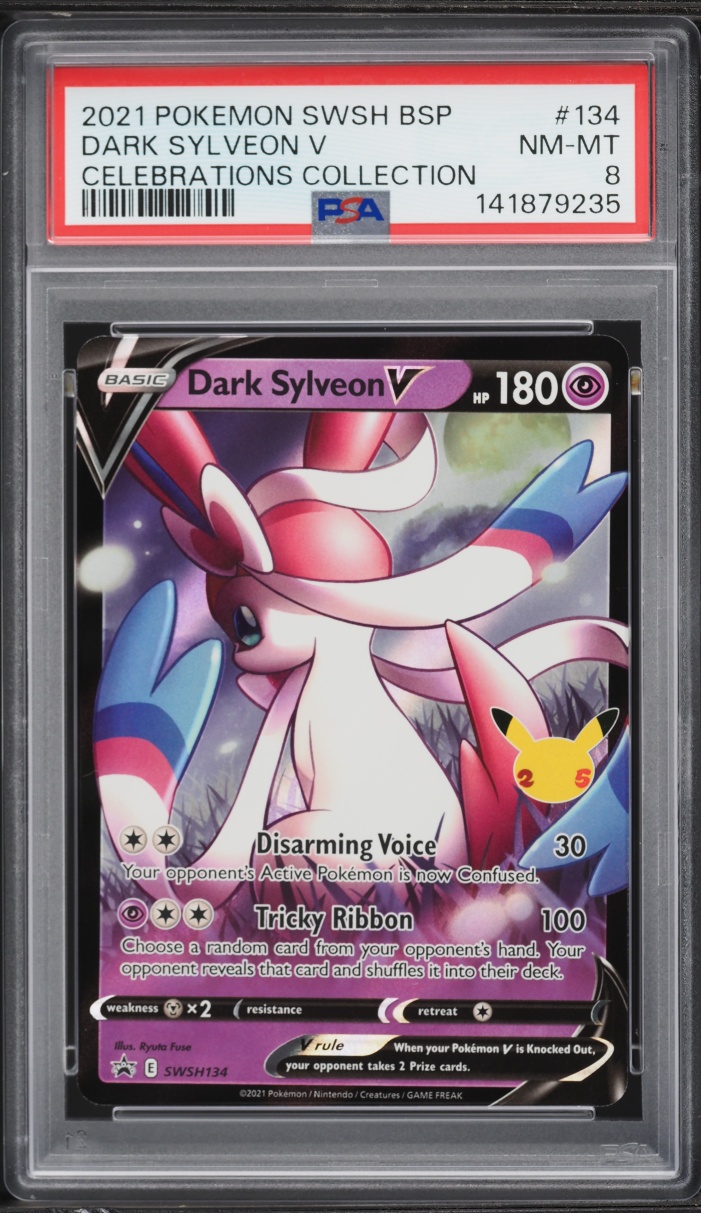 2021 Pokemon Sword & Shield Promo Celebrations Collection Dark Sylveon V #SWSH134 PSA 8 NM-MT