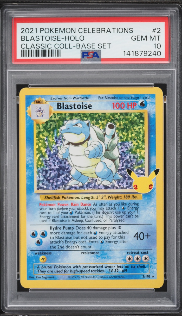2021 Pokemon Sword & Shield Celebrations Classic Collection Holo Blastoise #2 PSA 10 GEM MINT