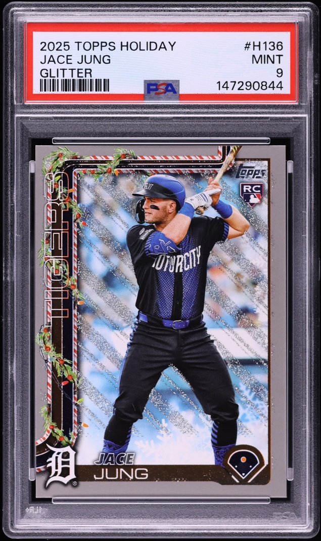 2025 Topps Holiday Glitter Jace Jung ROOKIE #H136 PSA 9 MINT