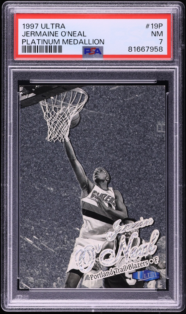 1997 Ultra Platinum Medallion Jermaine O'Neal /100 #19P PSA 7 NRMT