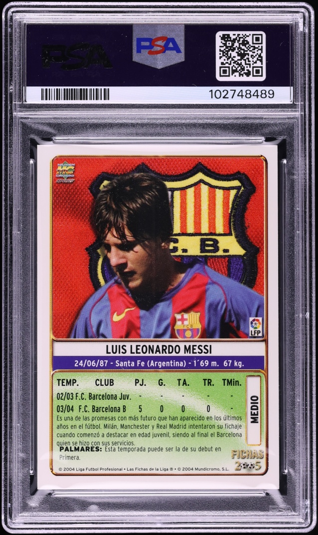 2004 Mundicromo Liga Lionel Messi ROOKIE #617 PSA 9 MINT