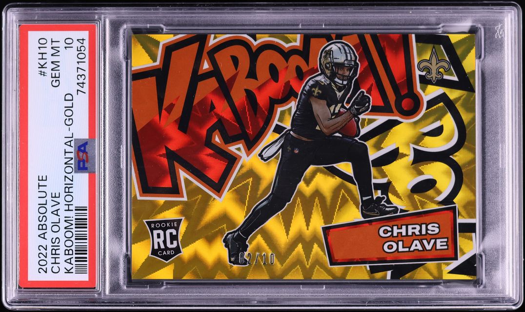 2022 Absolute Kaboom! Horizontal Gold Chris Olave ROOKIE /10 #KH10 PSA 10 GEM MINT