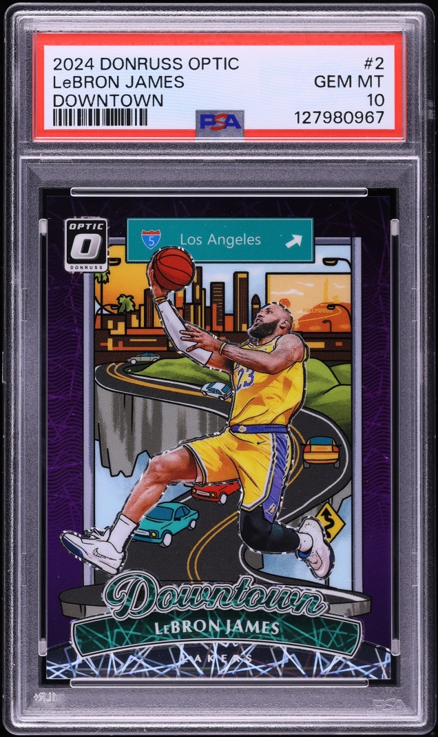 2024 Donruss Optic Downtown LeBron James #2 PSA 10 GEM MINT