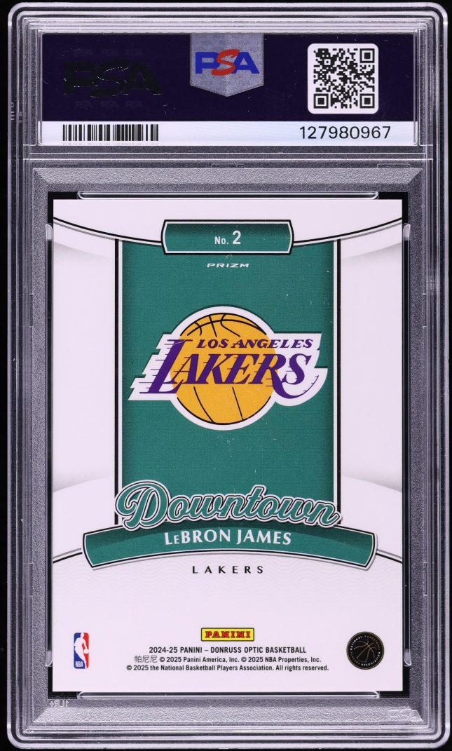2024 Donruss Optic Downtown LeBron James #2 PSA 10 GEM MINT