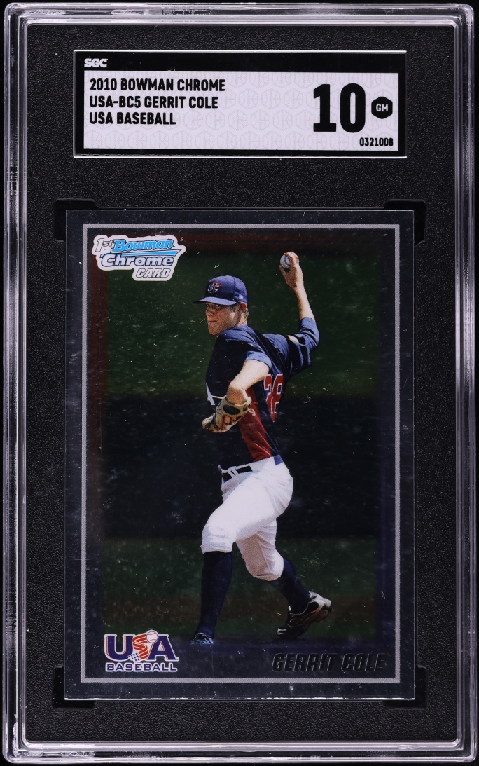 2010 Bowman Chrome USA Baseball Gerrit Cole PROSPECT #USA-BC5 SGC 10 GEM MINT
