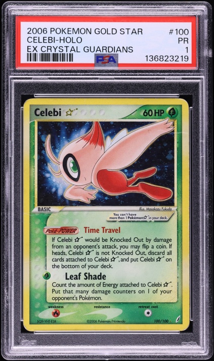 2006 Pokemon Japanese Miracle Crystal Holo Celebi Gold Star #4 PSA