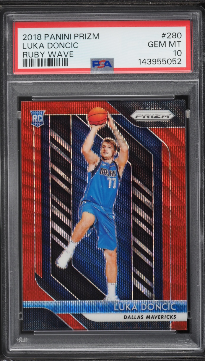 2018 Panini Prizm Ruby Wave Luka Doncic ROOKIE #280 PSA 10 GEM MINT