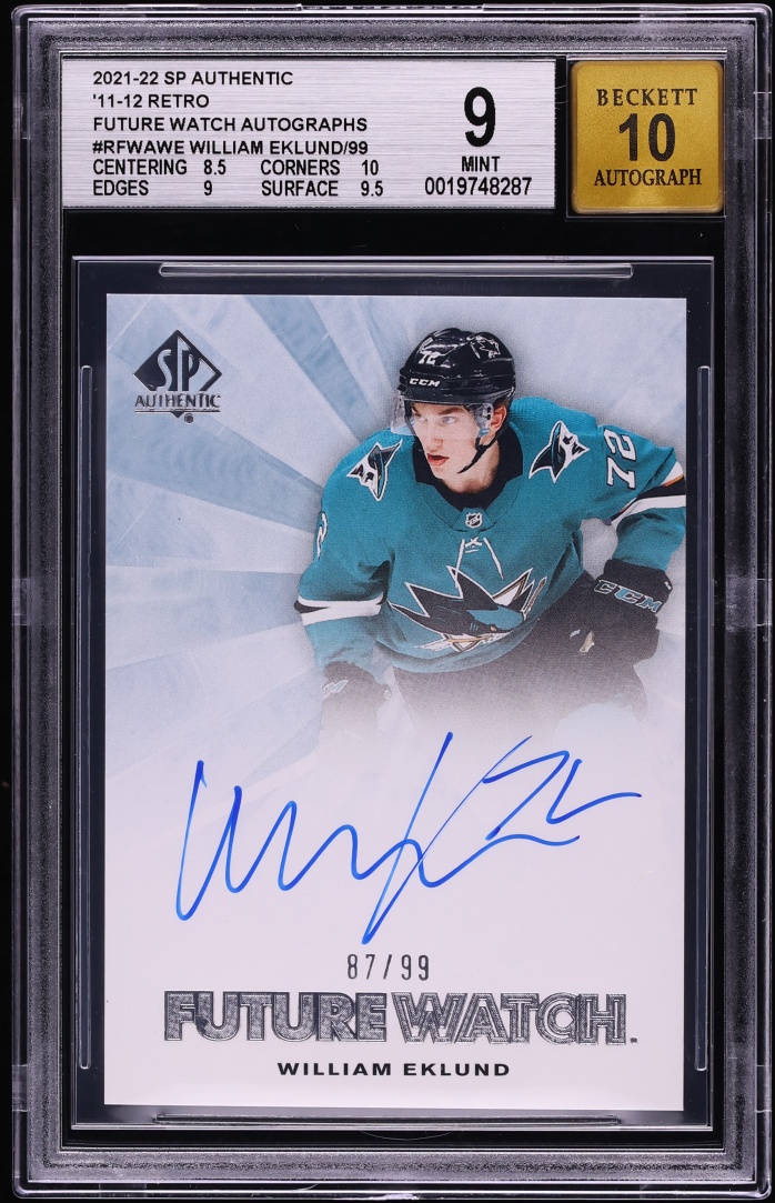2021 SP Authentic '11 Retro Future Watch William Eklund ROOKIE AUTO /99 #RFWA-WE BGS 9 MINT