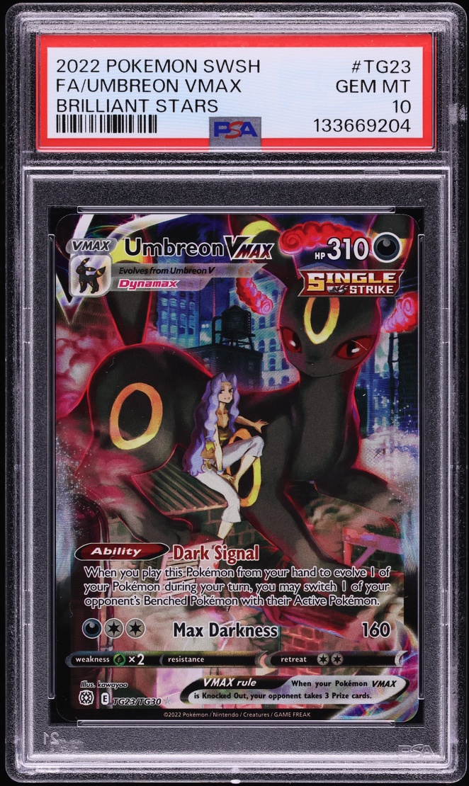 2022 Pokemon SWSH Brilliant Stars Trainer Gallery CHR Umbreon VMAX #TG23 PSA 10 GEM MINT