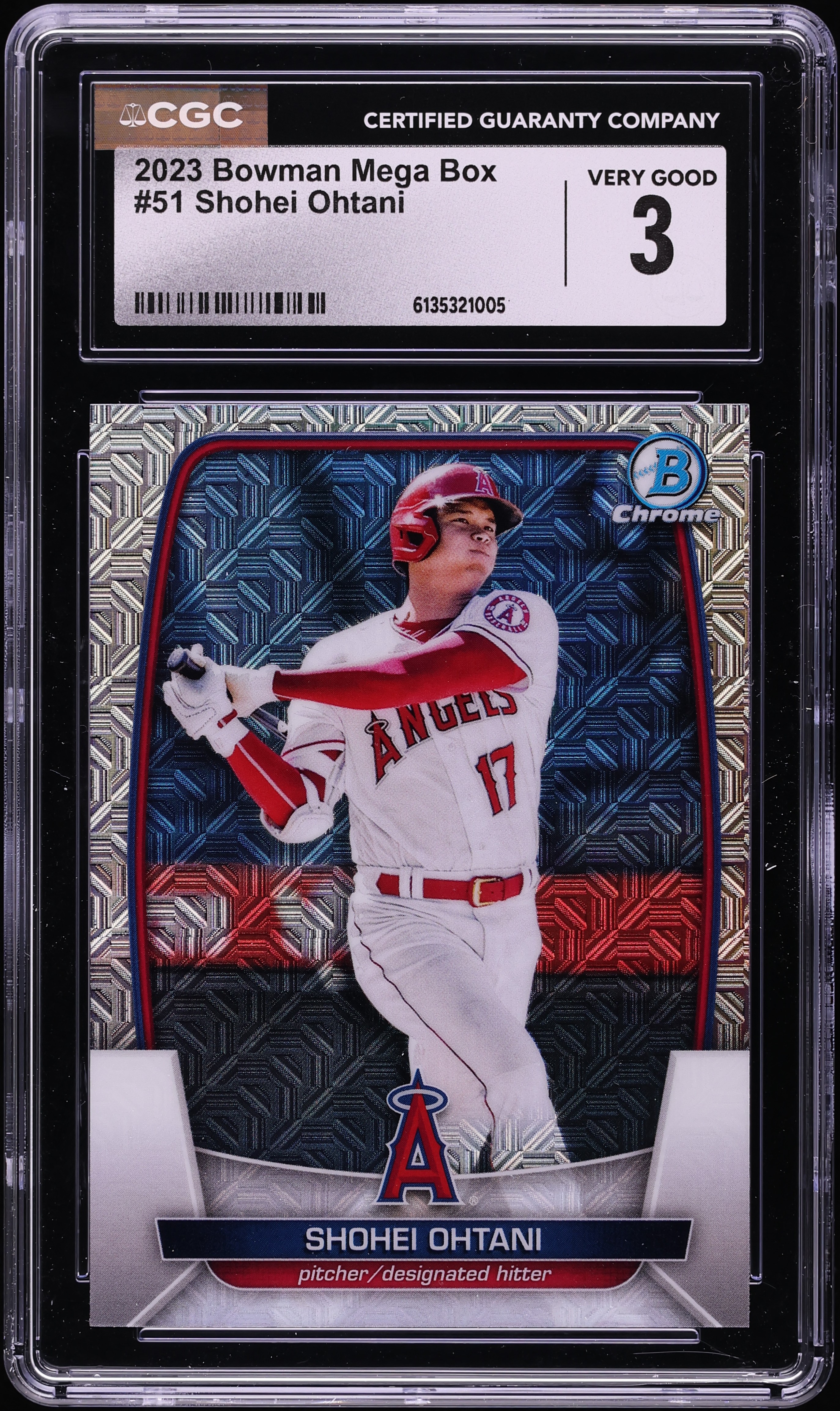 2023 Bowman Chrome Mega Box Shohei Ohtani #51 CGC 3 VG on Fanatics 