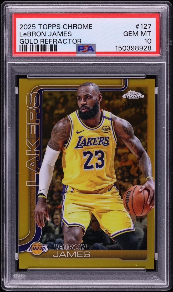 2025 Topps Chrome Gold Refractor LeBron James /50 #127 PSA 10 GEM MINT
