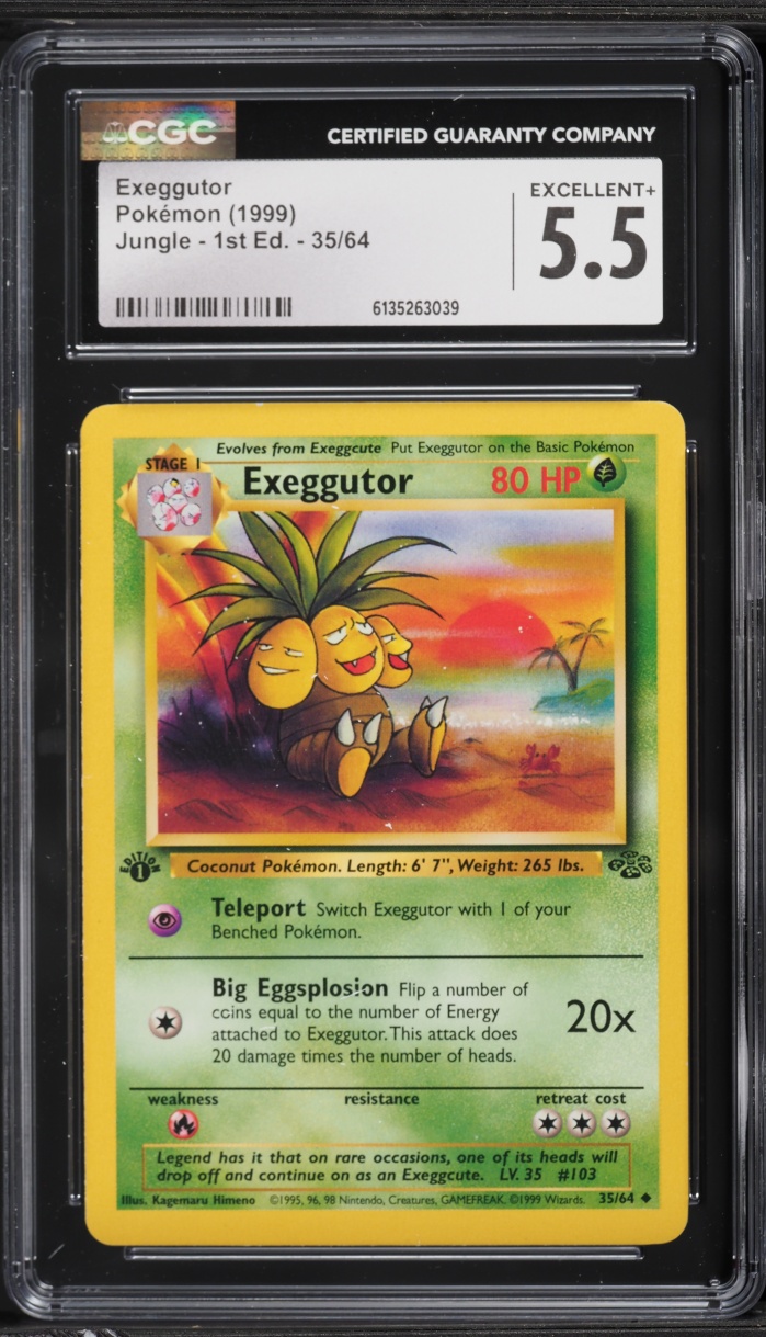 1999 Pokemon Jungle 1st Edition Exeggutor #35 CGC 5.5 EX+