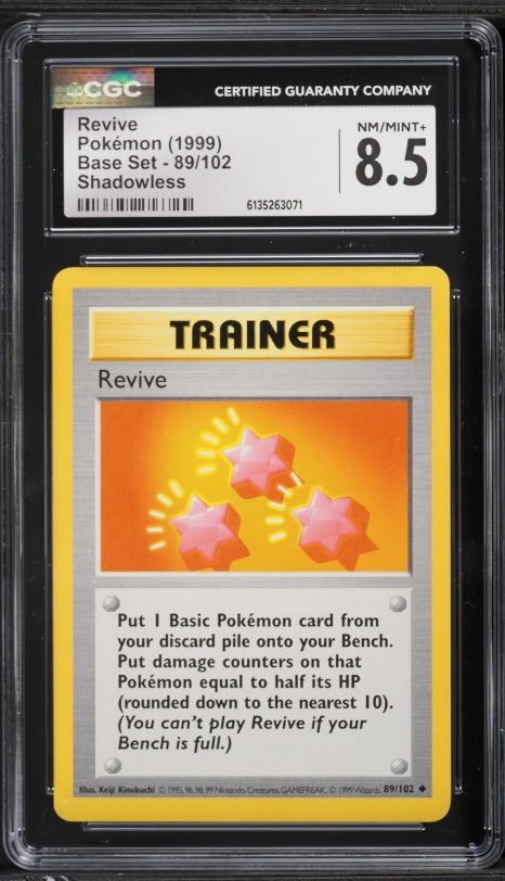 1999 Pokemon Base Set Shadowless Revive #89 CGC 8.5 NM-MT+