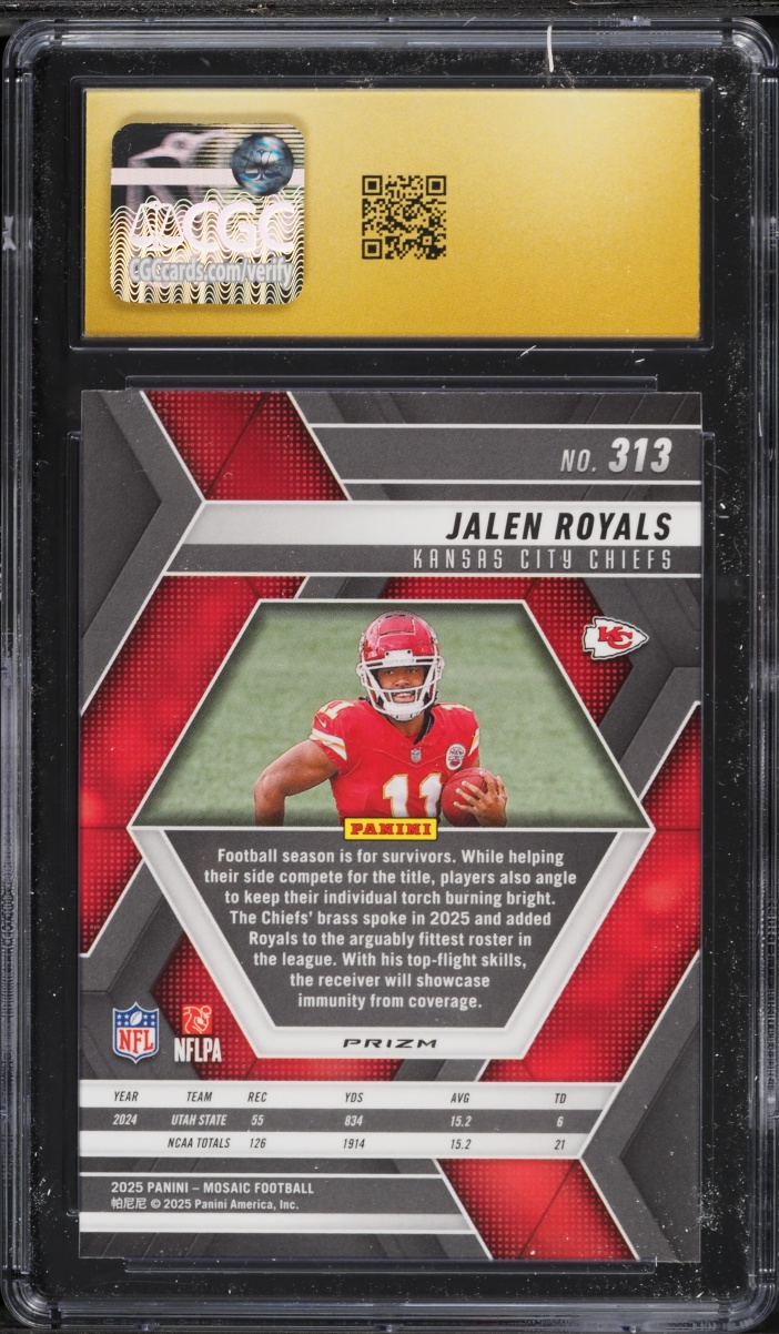 2025 Panini Mosaic Green Jalen Royals ROOKIE #313 CGC 10 PRISTINE
