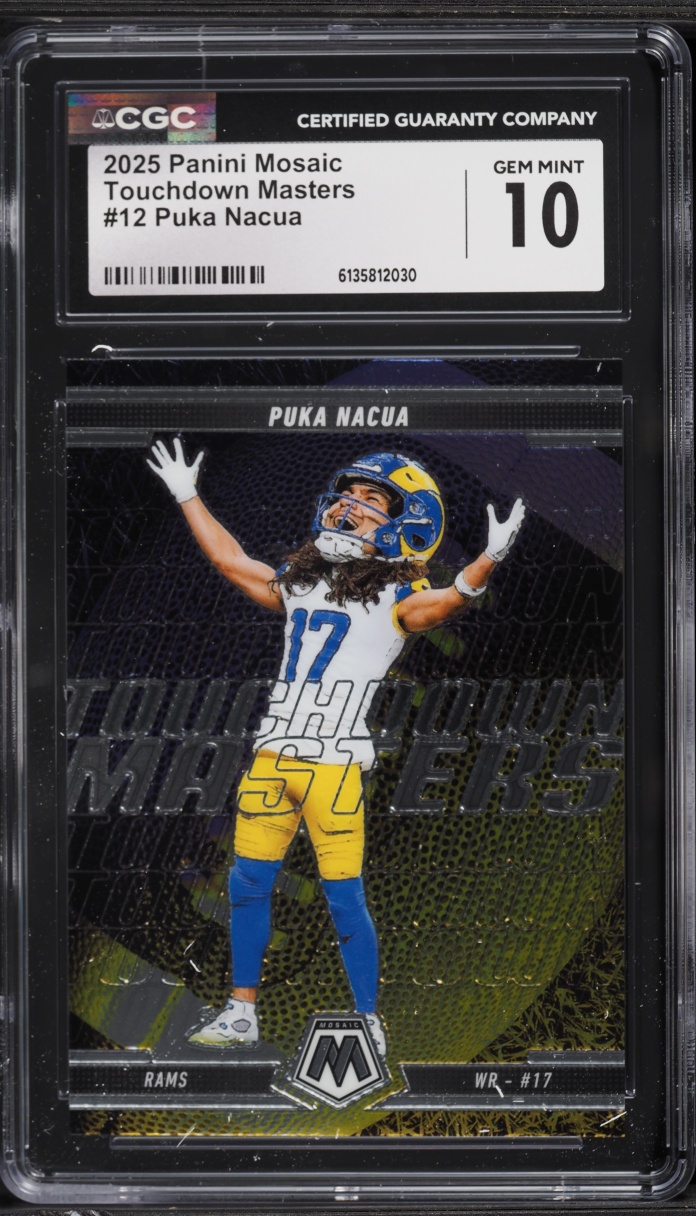 2025 Panini Mosaic Touchdown Masters Puka Nacua #12 CGC 10 GEM MINT