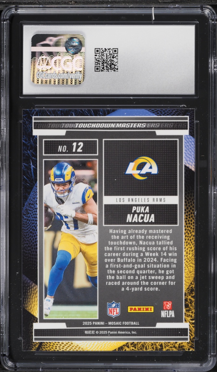 2025 Panini Mosaic Touchdown Masters Puka Nacua #12 CGC 10 GEM MINT