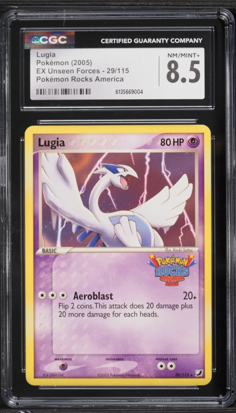 2005 Pokemon EX Unseen Forces Rocks America Lugia #29 CGC 8.5 NM-MT+