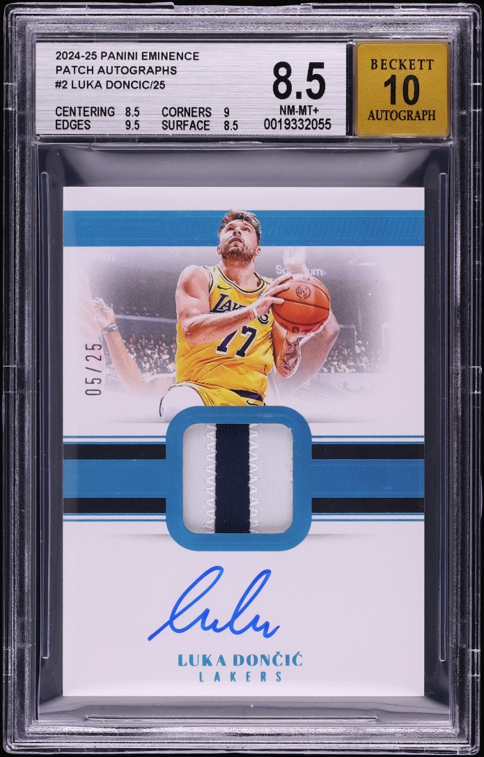 2024 Panini Eminence Luka Doncic PATCH AUTO /25 #PA-LKD BGS 8.5 NM-MT+