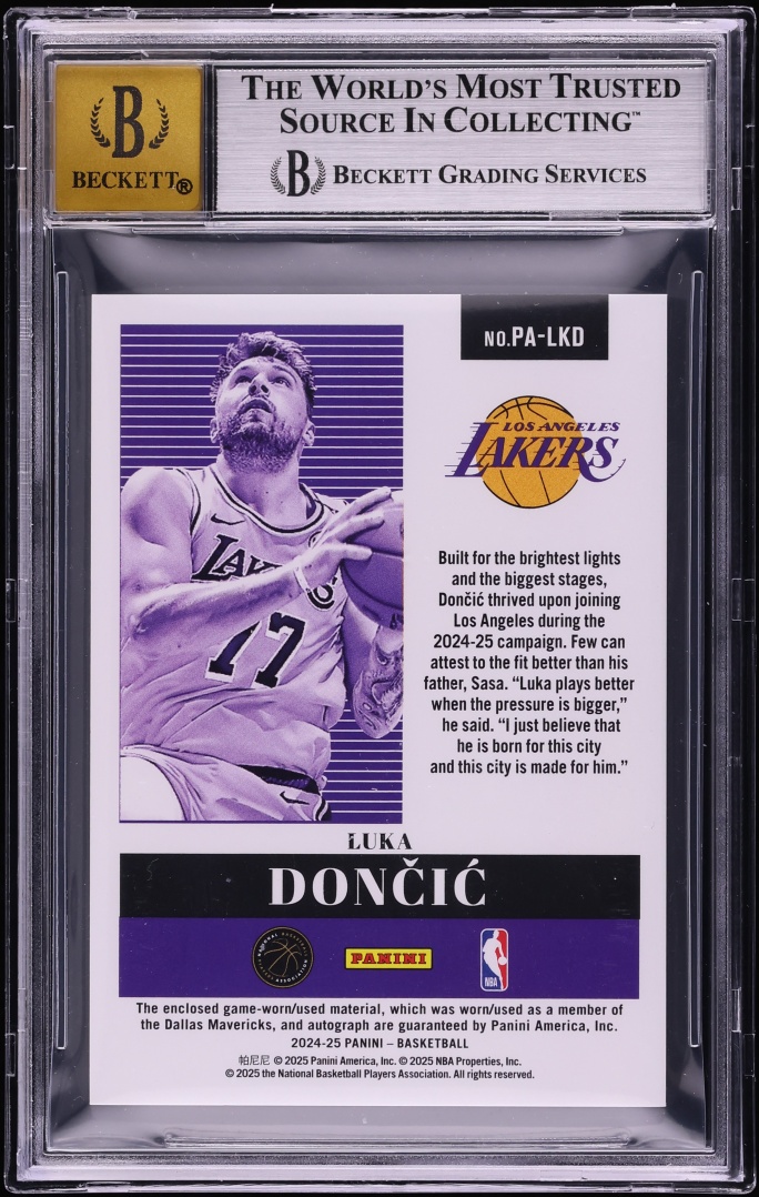 2024 Panini Eminence Luka Doncic PATCH AUTO /25 #PA-LKD BGS 8.5 NM-MT+