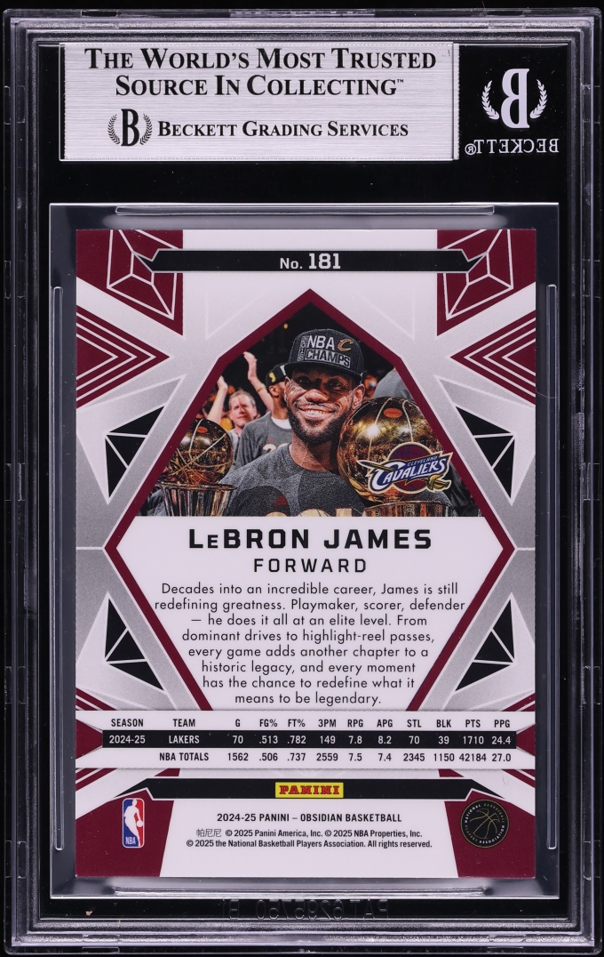 2024 Panini Obsidian LeBron James #181 BGS 9 MINT