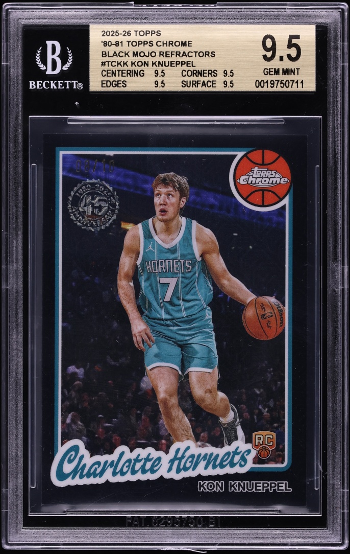 2025 Topps Silver Pack Chrome '80 Black Mojo Refractor Kon Knueppel ROOKIE /10 #TC-KK BGS 9.5