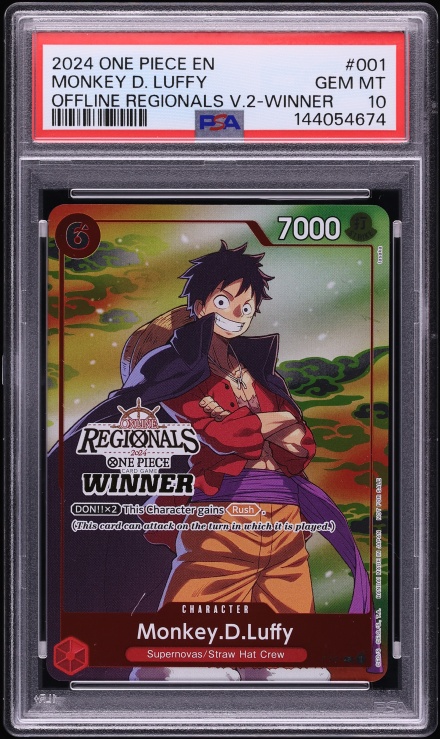 2024 One Piece Offline Regionals Pack '24 Vol.2 Winner Monkey D. Luffy #001 PSA 10 GEM MINT