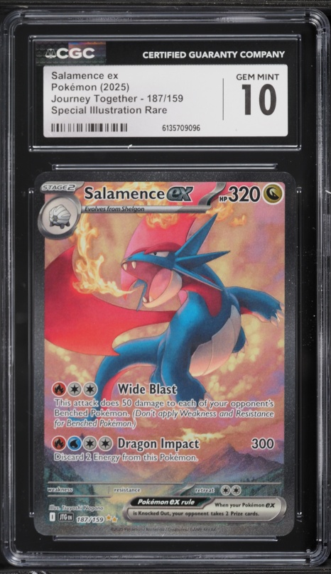 2025 Pokemon Scarlet & Violet Journey Together SIR Salamence ex #187 CGC 10 GEM MINT