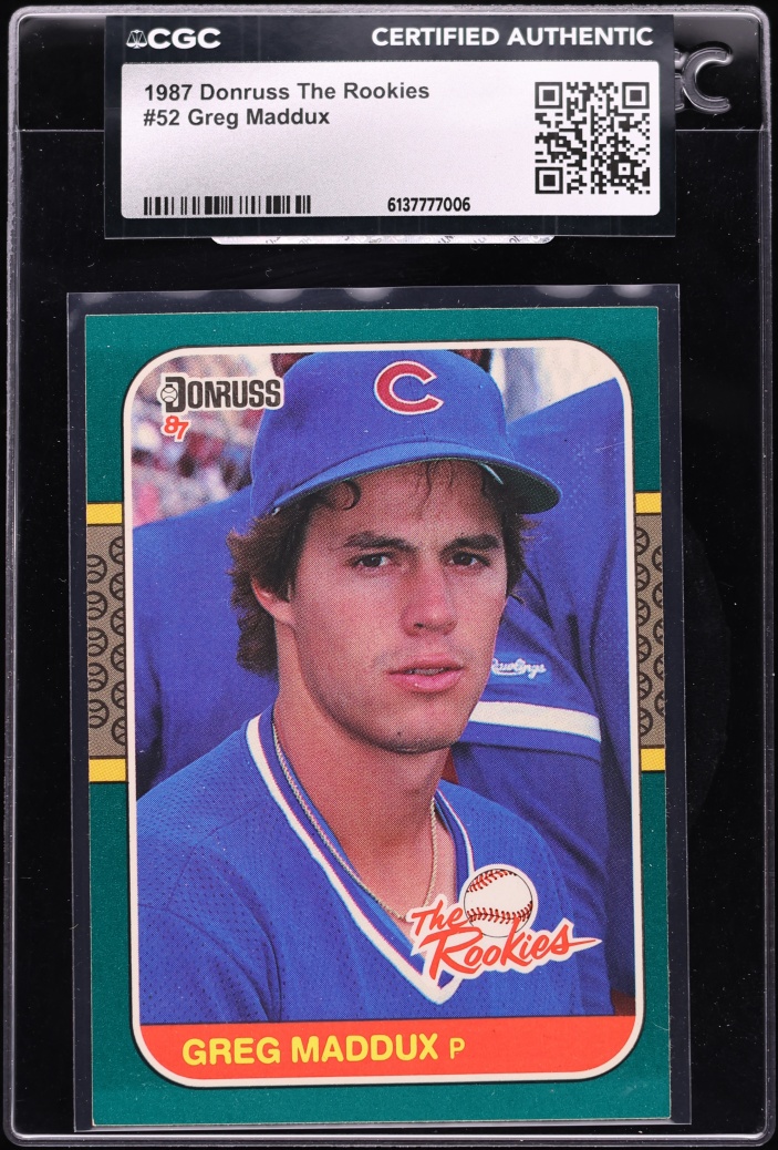 1987 Donruss Greg Maddux ROOKIE #52 CGC AUTH
