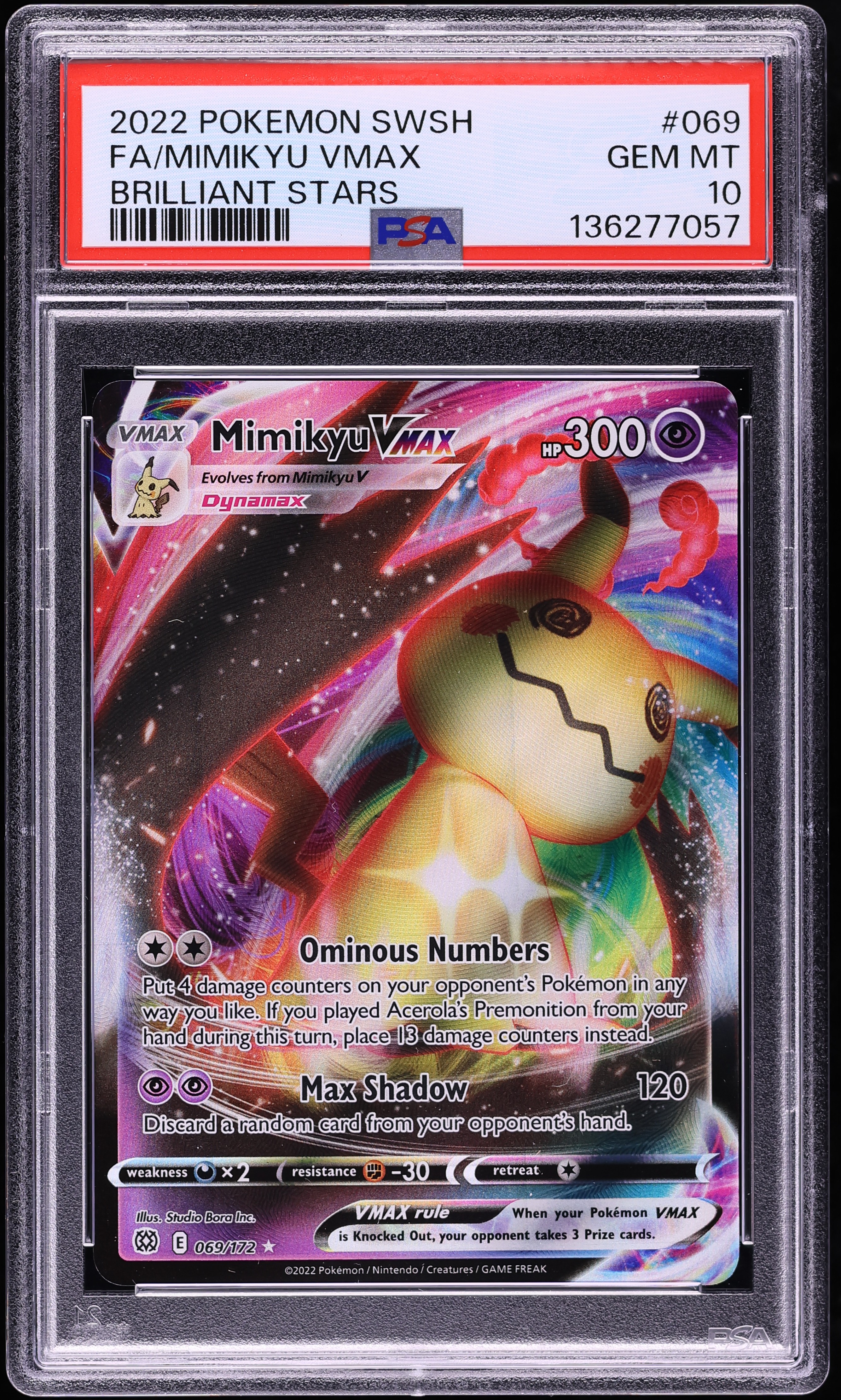 2022 Pokemon Sword & Shield Brilliant Stars Full Art Mimikyu VMAX