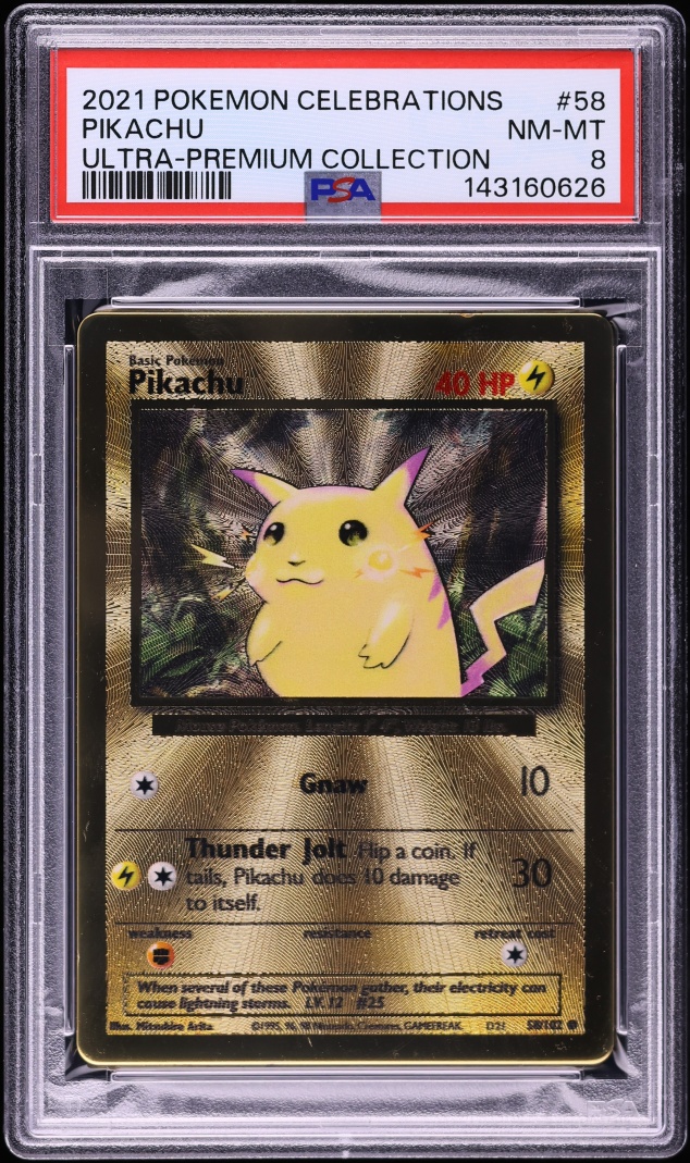 2021 Pokemon Sword & Shield Celebrations Ultra Premium Collection Pikachu #58 PSA 8 NM-MT
