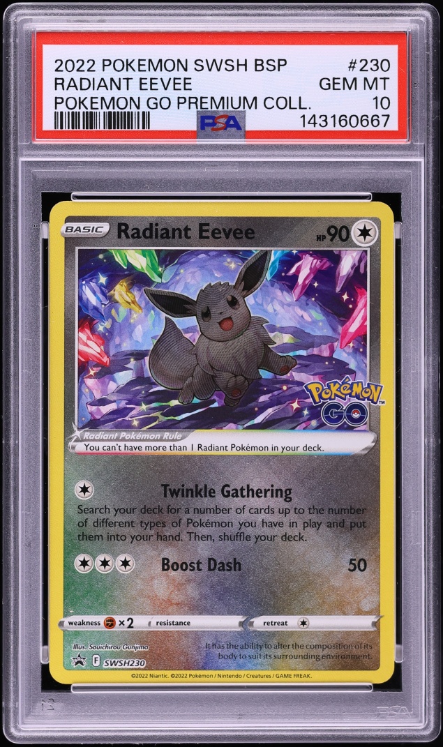 2022 Pokemon Sword & Shield Promo GO Holo Radiant Eevee #230 PSA 10 GEM MINT
