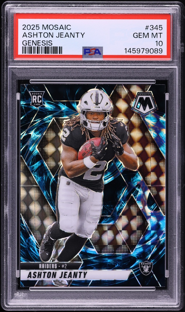 2025 Panini Mosaic Genesis Ashton Jeanty ROOKIE #345 PSA 10 GEM MINT