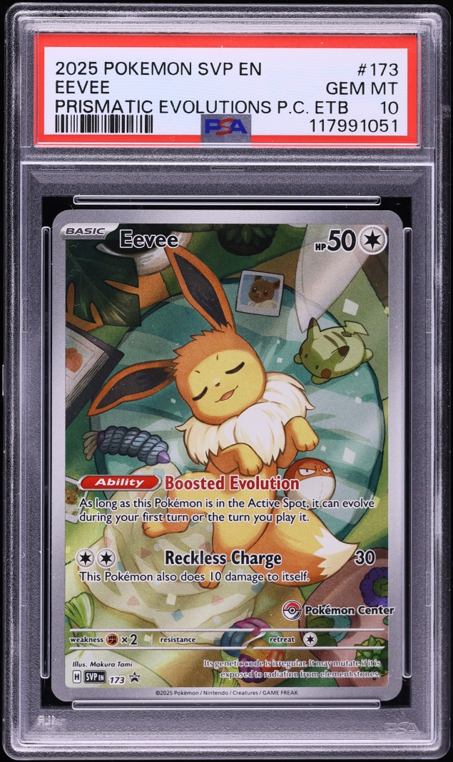 2025 Pokemon Scarlet & Violet Promo Prismatic Evolutions Center Full Art Eevee #173 PSA 10 GEM