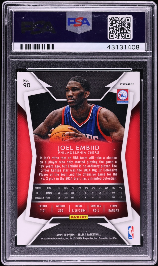 2014 Select Purple White Prizm Joel Embiid ROOKIE #90 PSA 10 GEM MINT