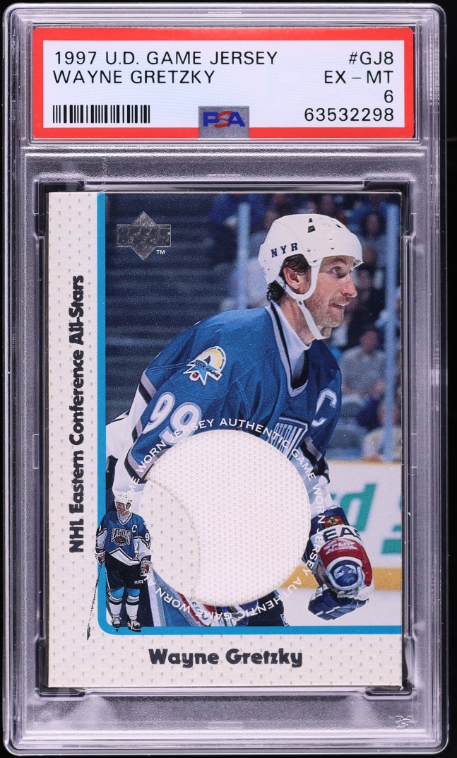 1997 Upper Deck Game Jersey Wayne Gretzky PATCH #GJ8 PSA 6 EXMT