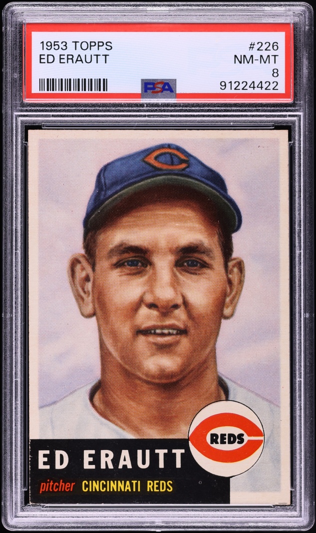 1953 Topps Ed Erautt SHORT PRINT #226 PSA 8 NM-MT