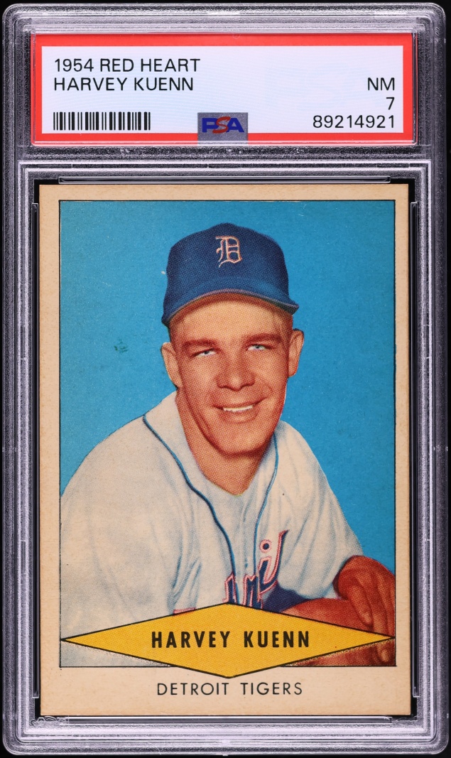 1954 Red Heart Harvey Kuenn ROOKIE PSA 7 NRMT