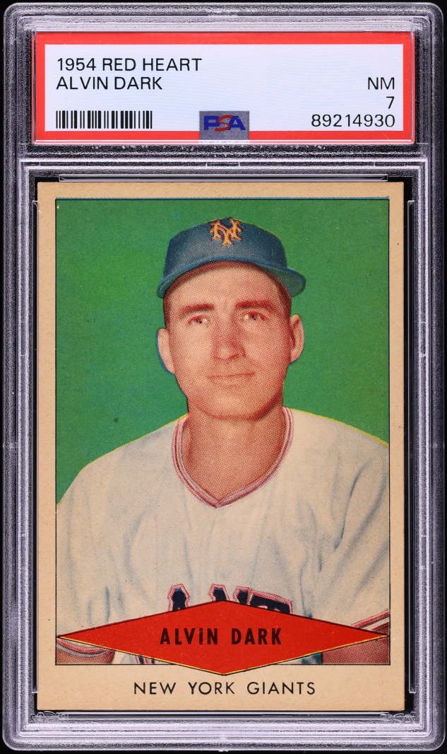 1954 Red Heart Alvin Dark PSA 7 NRMT