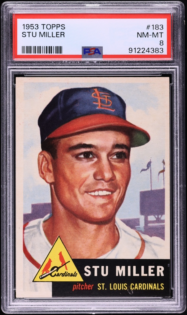 1953 Topps Stu Miller #183 PSA 8 NM-MT