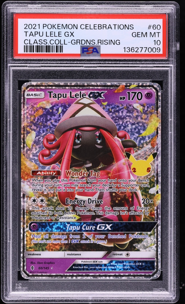 2021 Pokemon Sword & Shield Celebrations Guardians Rising Holo Tapu Lele GX #60 PSA 10 GEM MINT
