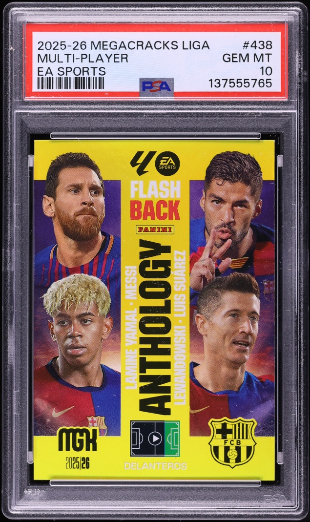 2025 Panini Megacracks LaLiga EA Sports Multi-Player w/ Lionel Messi #438 PSA 10 GEM MINT