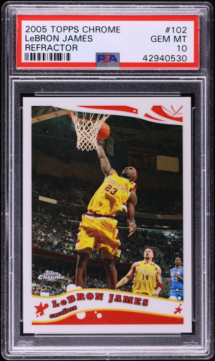 2006 Topps Chrome Refractor LeBron James #67 PSA 9 MINT on