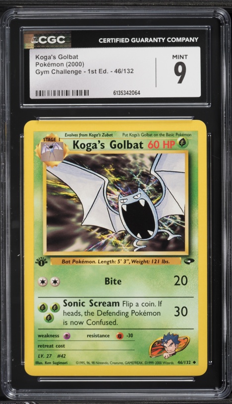 2000 Pokemon Gym Challenge 1st Edition Koga's Golbat #46 CGC 9 MINT