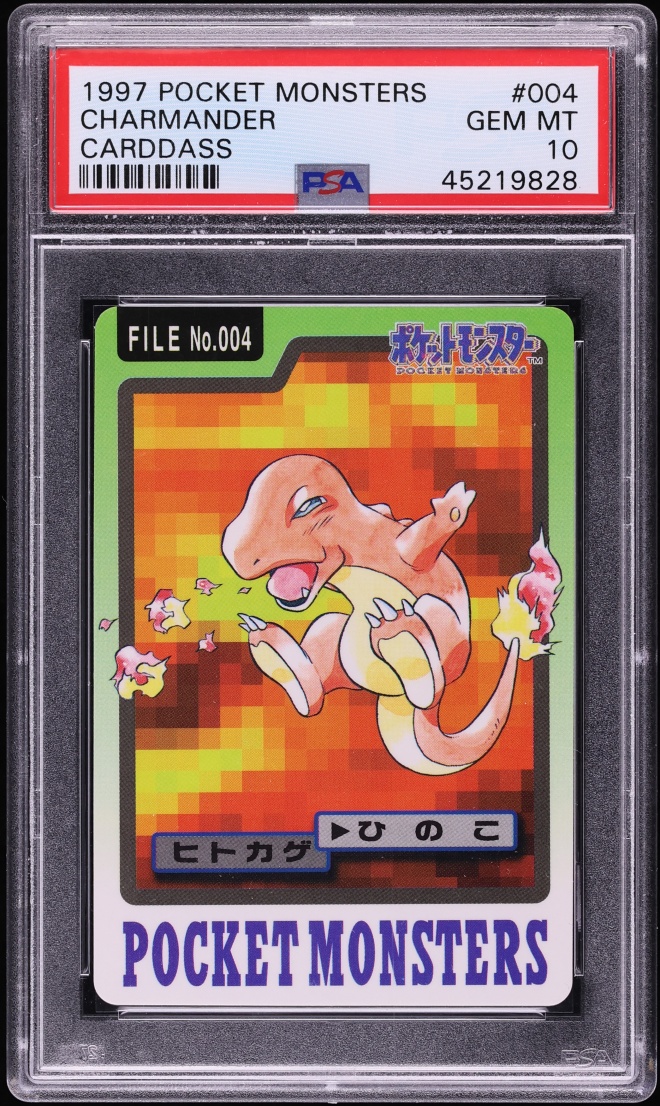 1997 Pokemon Japanese Pocket Monsters Carddass Charmander #004 PSA 10 GEM MINT