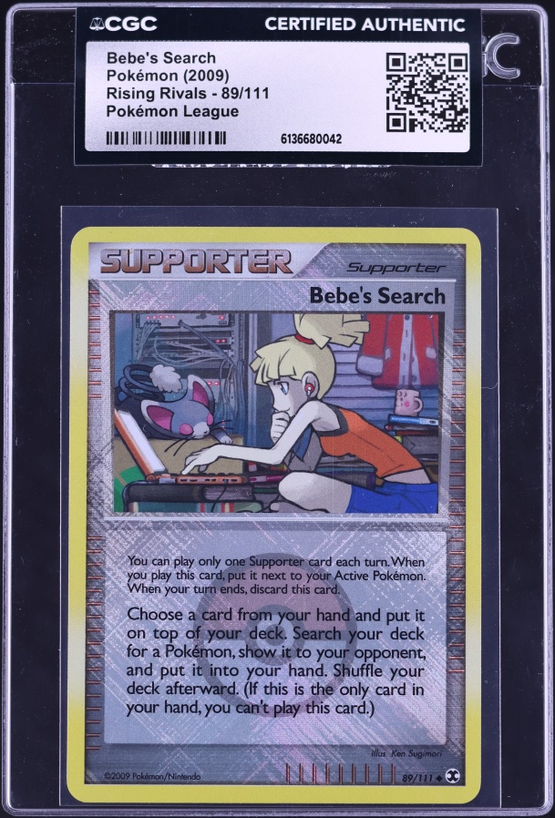 2009 Pokemon Platinum Rising Rivals League Holo Bebe's Search #89 CGC AUTH