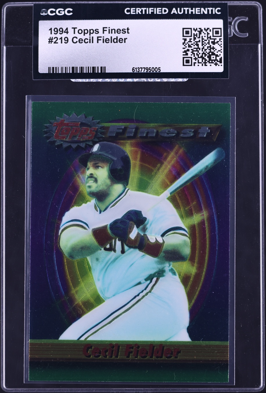 1994 Finest Cecil Fielder #219 CGC AUTH